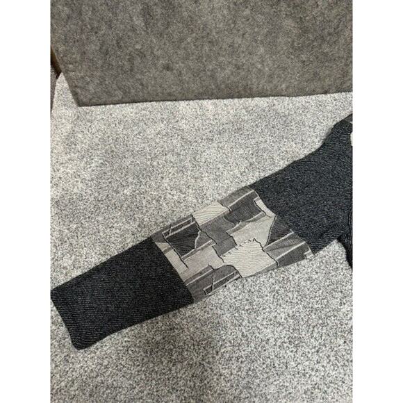 Vintage 70s 80s Cardigan Grandpa Sweater Womens Large Patchwork Folk Hippie - Picture 5 of 10